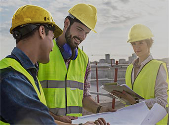 group of professionals discussing energy efficiency plans